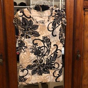 Bamboo Traders cap sleeve, beaded shirt